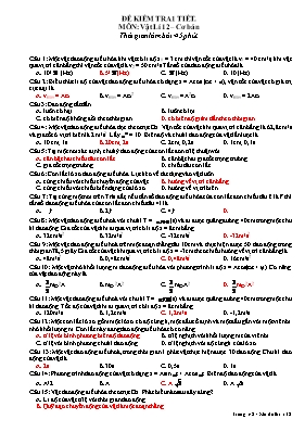 Đề kiểm tra 1 tiết môn Vật lý 12 - Đề 4 (Cơ bản) (Kèm đáp án)